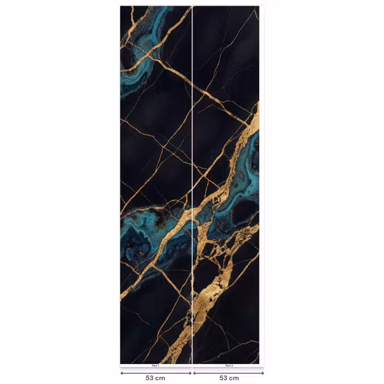 Abstract - Gouden lijnen - Kunst - Modern - Zwart Behang Vlies klein -USP_banen
