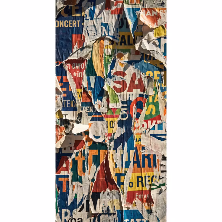 Abstract - Gelaagd papier - Urban - Modern - Kleurrijk Behang Vlies klein -3d_website