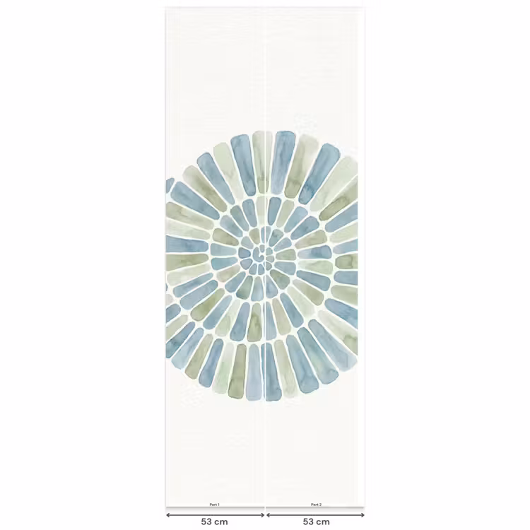 Abstract - Spiraal - Patroon - Modern - Blauw-Groen Behang Vlies klein -USP_banen
