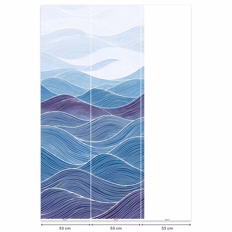 Abstract - Golven - Patroon - Blauw - Modern Behang Vlies klein -USP_banen