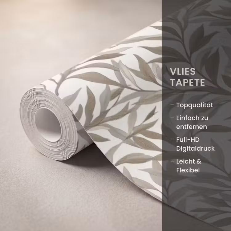 Takken - Botanisch - Taupe Behang Vlies klein 1076 -USP_closeupDE
