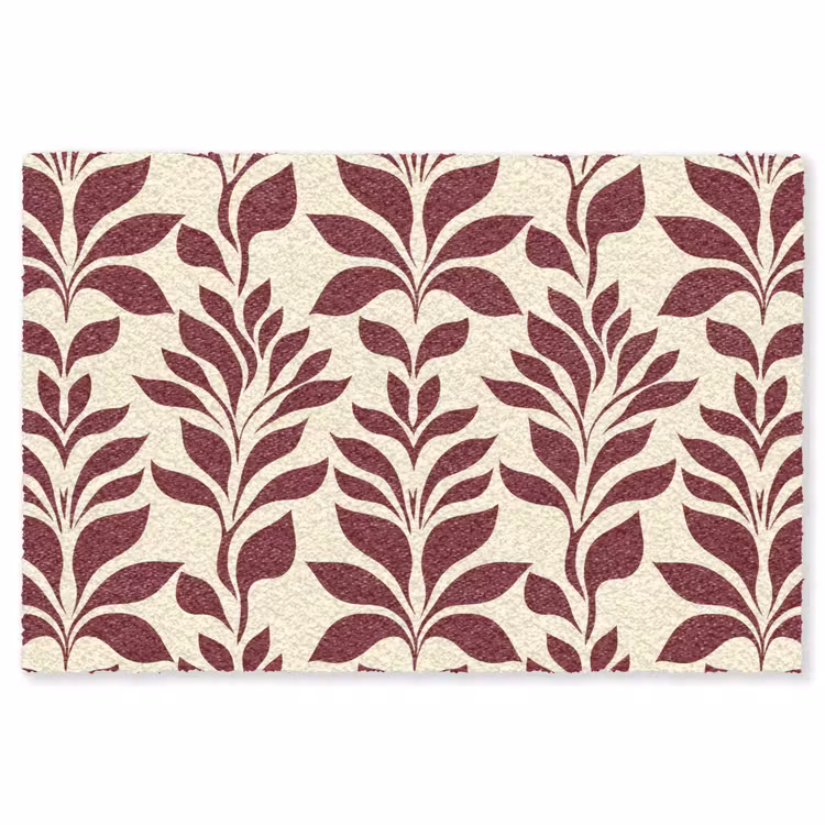 Abstract - Bladeren - Burgundy Vloerkleed Rechthoek klein 1091 -3d