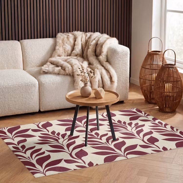 Abstract - Bladeren - Burgundy Vloerkleed Rechthoek klein 1091 -atmosphere_sfeer2_global