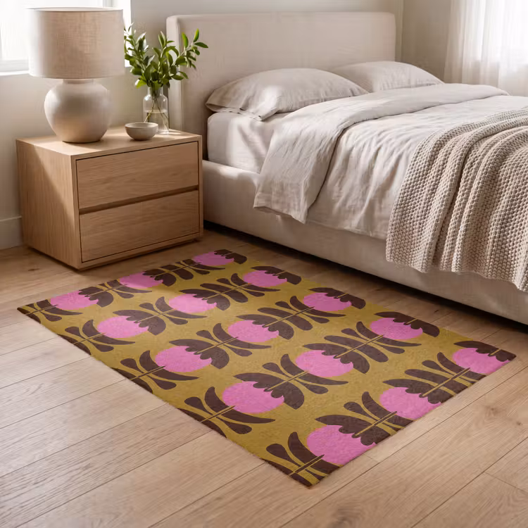 Abstract - Bloemen - Roze Vloerkleed Rechthoek klein 1091 -atmosphere_sfeer3_global