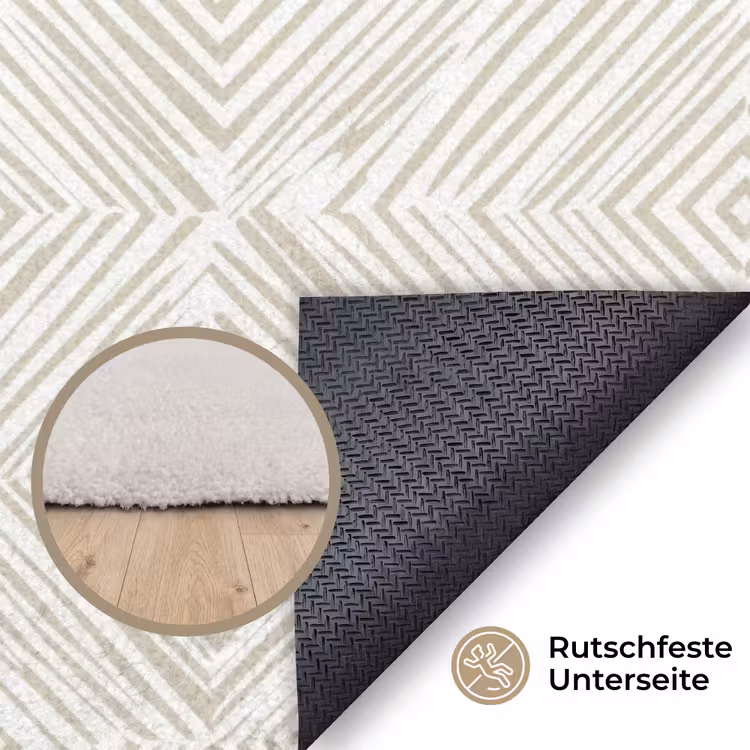 Abstract - Ruiten - Beige Vloerkleed Rechthoek klein 1091 -uniquesellingpoint_antislip_DE_DE