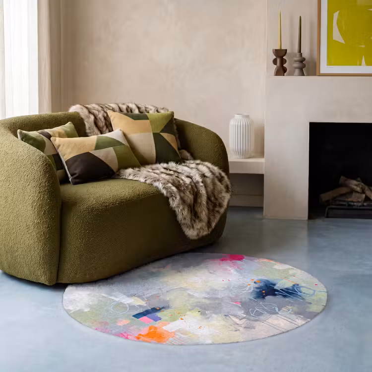 Teppich - Abstrakt – Farbenfroh – Modern – Kunst - Abstract - Kleurrijk - Modern - Kunst Vloerkleed Rond klein