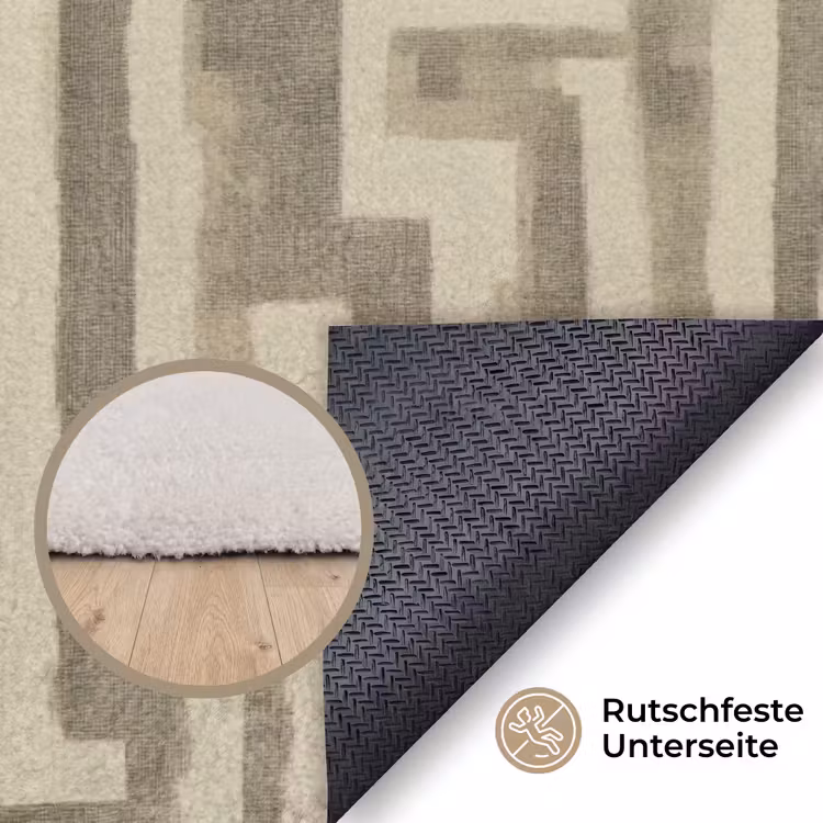 Abstract - Geometrisch - Groen Vloerkleed Rechthoek klein 1091 -uniquesellingpoint_antislip_DE_DE