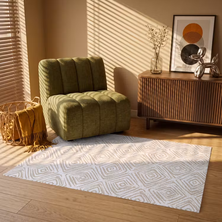 Abstract - Ruit - Beige Vloerkleed Rechthoek klein 1091 -atmosphere_sfeer1_global