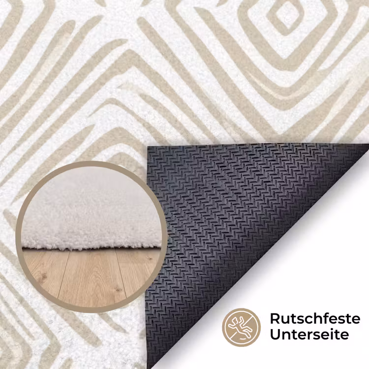 Abstract - Ruit - Beige Vloerkleed Rechthoek klein 1091 -uniquesellingpoint_antislip_DE_DE