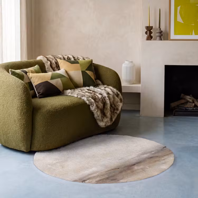 Teppich - Abstrakt – Landschaft – Modern – Beige – Kunst - Abstrakt - Landschap - Modern - Beige - Kunst Vloerkleed Rond klein