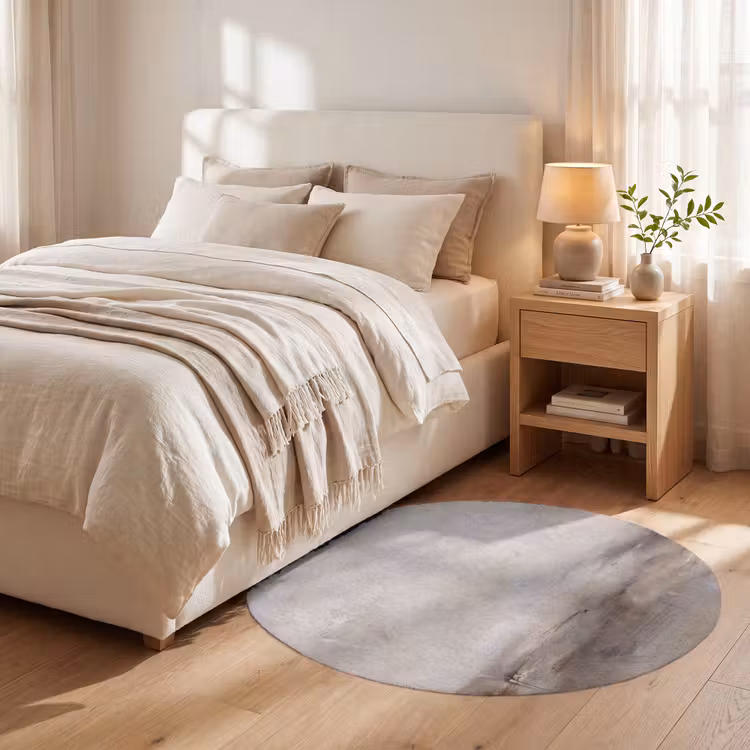 Teppich - Abstrakt – Landschaft – Modern – Beige – Kunst - Abstrakt - Landschap - Modern - Beige - Kunst Vloerkleed Rond klein