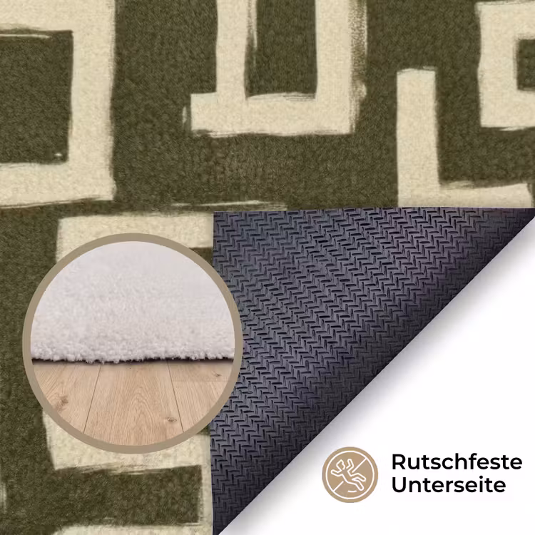 Abstract - Lijnen - Groen Vloerkleed Rechthoek klein 1091 -uniquesellingpoint_antislip_DE_DE