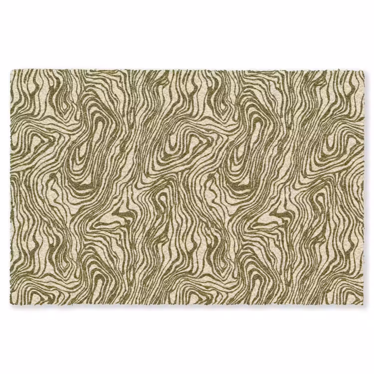 Abstract - Marmer - Groen Vloerkleed Rechthoek klein 1091 -3d