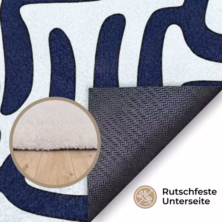 Abstract - Modern - Blauw Vloerkleed Rechthoek klein 1091 -uniquesellingpoint_antislip_DE_DE