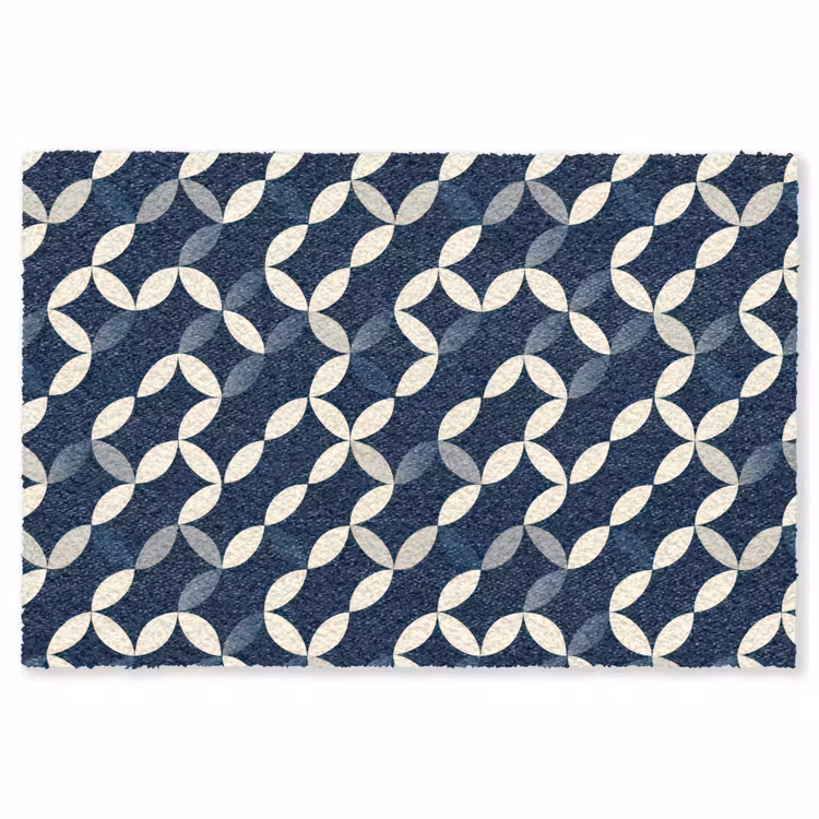 Abstract - Patroon - Blauw Vloerkleed Rechthoek klein 1091 -3d