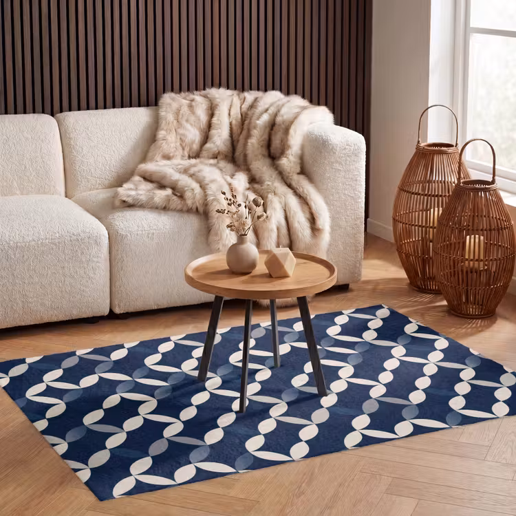 Abstract - Patroon - Blauw Vloerkleed Rechthoek klein 1091 -atmosphere_sfeer2_global