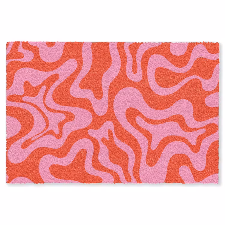 Abstract - Patroon - Rood - Roze - Minimalistisch Vloerkleed Rechthoek klein -3d