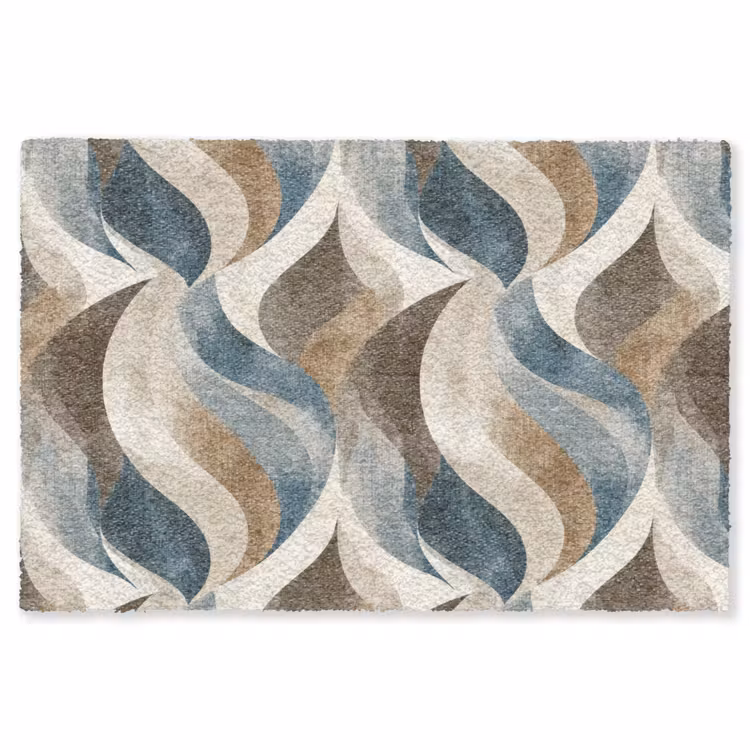 Abstract - Golven - Kleurrijk Vloerkleed Rechthoek klein 1091 -3d