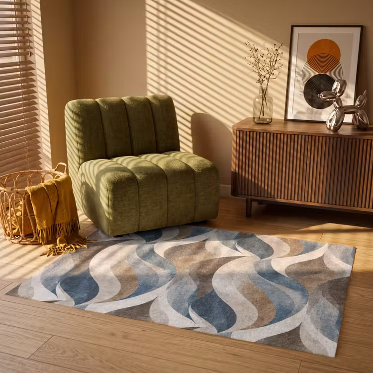 Abstract - Golven - Kleurrijk Vloerkleed Rechthoek klein 1091 -atmosphere_sfeer1_global