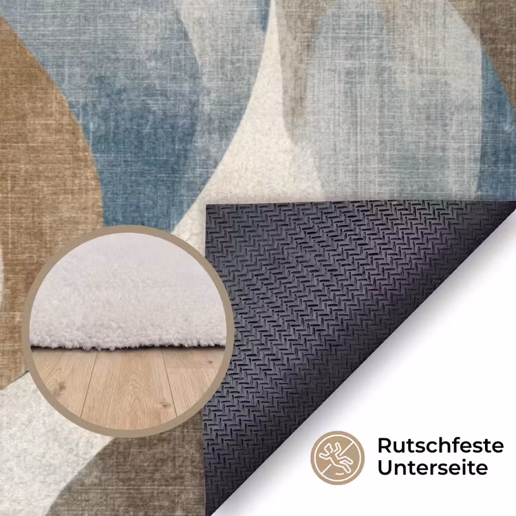 Abstract - Golven - Kleurrijk Vloerkleed Rechthoek klein 1091 -uniquesellingpoint_antislip_DE_DE