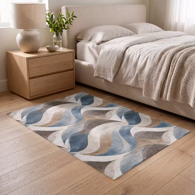 Abstract - Golven - Kleurrijk Vloerkleed Rechthoek klein 1091 -atmosphere_sfeer3_global
