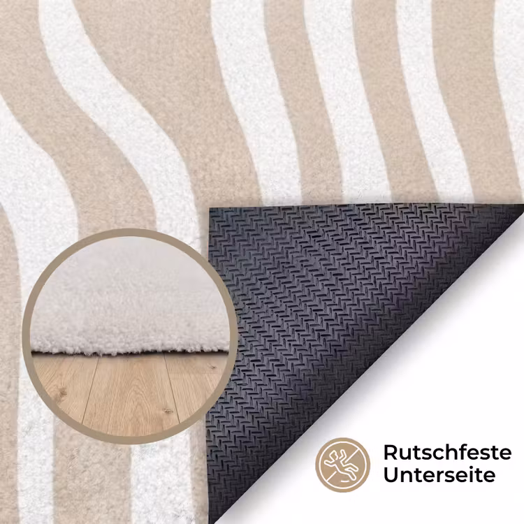Abstract - Zebra - Beige Vloerkleed Rechthoek klein 1091 -uniquesellingpoint_antislip_DE_DE