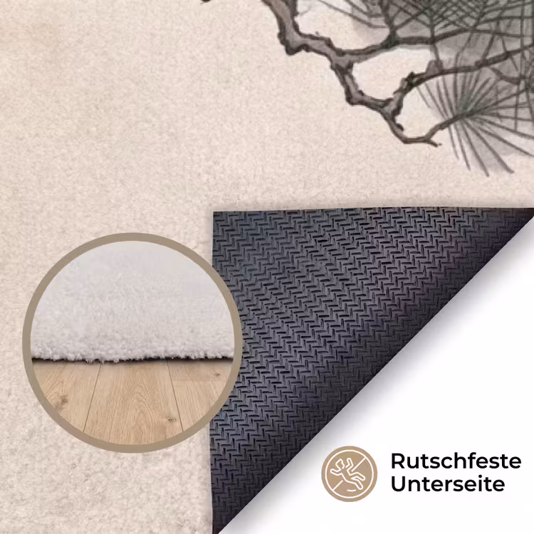 Aap - Maan - Goud Vloerkleed Rechthoek klein -uniquesellingpoint_antislip_DE_DE
