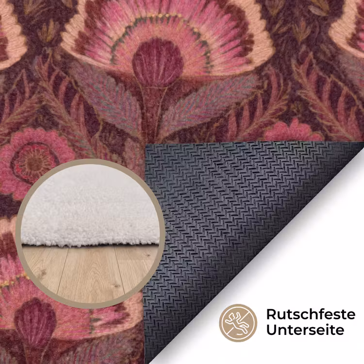 Antiek - Bloemen - Kleurrijk Vloerkleed Rechthoek klein 1091 -uniquesellingpoint_antislip_DE_DE
