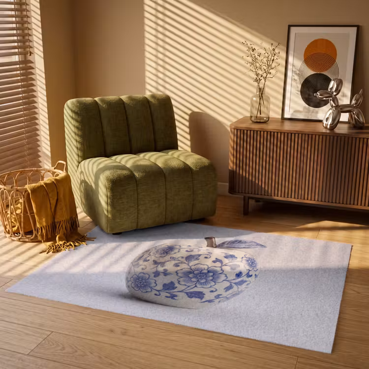 Appel - Blauw - Klassiek Vloerkleed Rechthoek klein -atmosphere_sfeer1_global