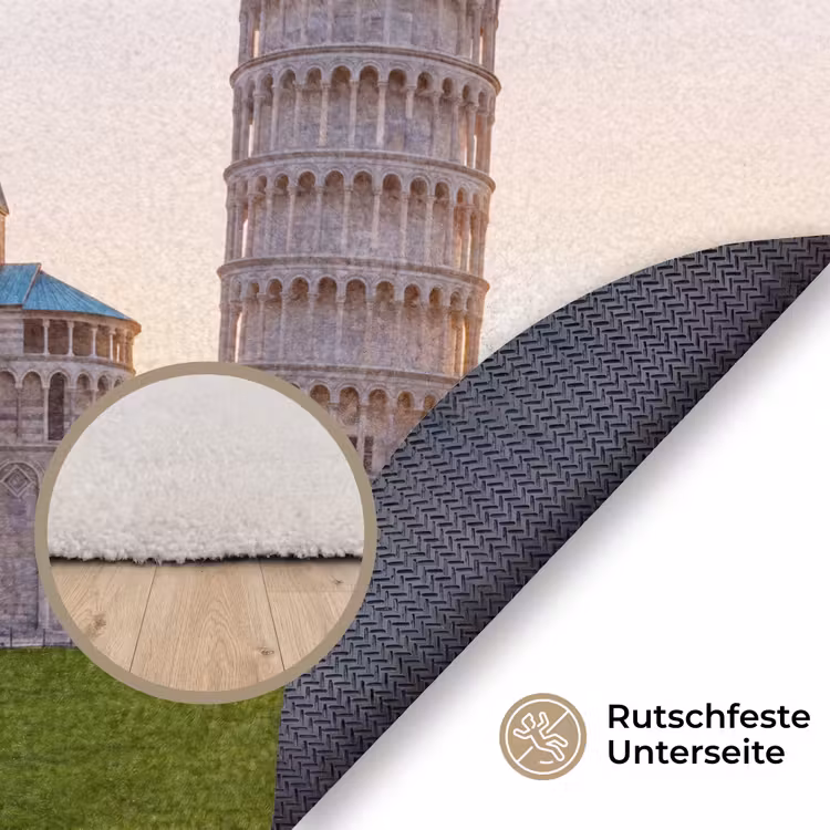 Teppich - Architektur – Turm – Pisa – Italien – Sonnenuntergang - Architectuur - Toren - Pisa - Italië - Zonsondergang Vloerkleed Rond klein