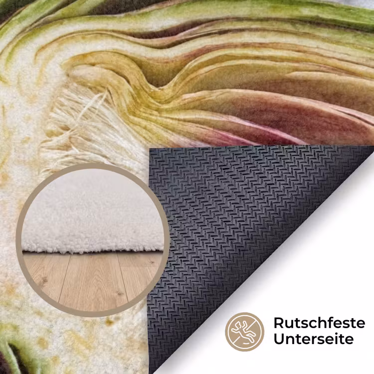 Teppich - Artischocke – aufgeschnitten – Essen - Artisjok - Doorgesneden - Eten Vloerkleed Rechthoek klein