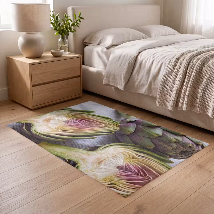 Teppich - Artischocke – aufgeschnitten – Essen - Artisjok - Doorgesneden - Eten Vloerkleed Rechthoek klein