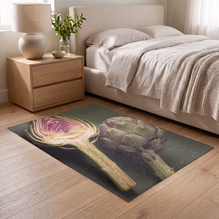 Teppich - Artischocke – Violett – Lebensmittel - Artisjok - Paars - Voedsel Vloerkleed Rechthoek klein