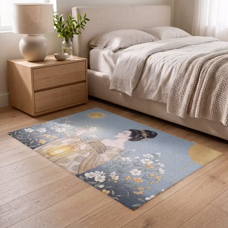 Aziatisch - Vrouw - Kimono Vloerkleed Rechthoek klein -atmosphere_sfeer3_global