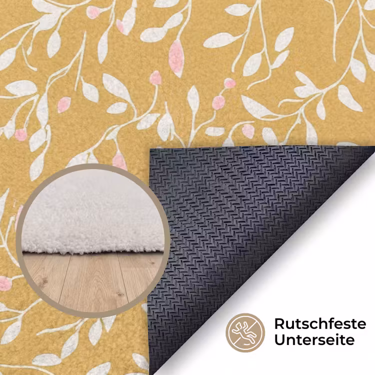 Takjes - Patroon - Oker Vloerkleed Rechthoek klein 1091 -uniquesellingpoint_antislip_DE_DE