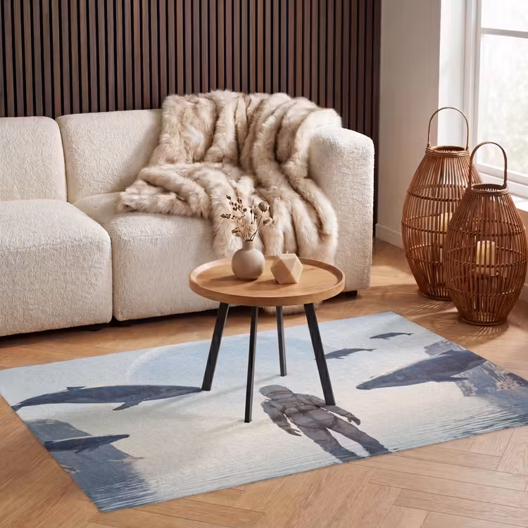 Teppich - Astronaut – Wal – Fantasie - Ruimtevaarder - Walvis - Fantasie Vloerkleed Rechthoek klein