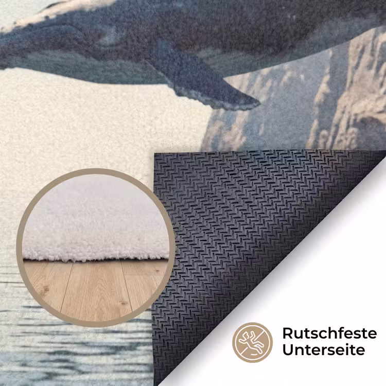 Teppich - Astronaut – Wal – Fantasie - Ruimtevaarder - Walvis - Fantasie Vloerkleed Rechthoek klein