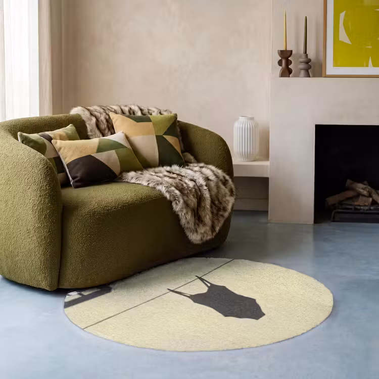 Teppich - Badeanzug – Schatten – Mauer – Sommer – Minimalistisch - Badpak - Schaduw - Muur - Zomer - Minimalistisch Vloerkleed Rond klein