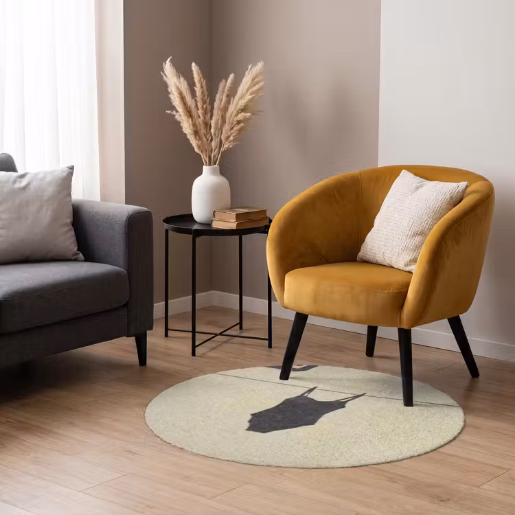 Teppich - Badeanzug – Schatten – Mauer – Sommer – Minimalistisch - Badpak - Schaduw - Muur - Zomer - Minimalistisch Vloerkleed Rond klein