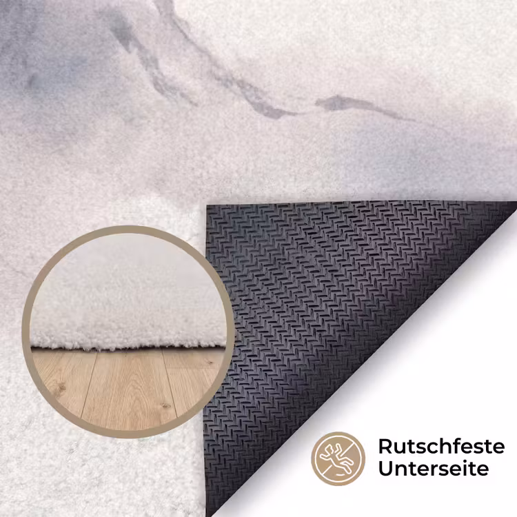 Bamboe - Azië - Grijs Vloerkleed Rechthoek klein -uniquesellingpoint_antislip_DE_DE