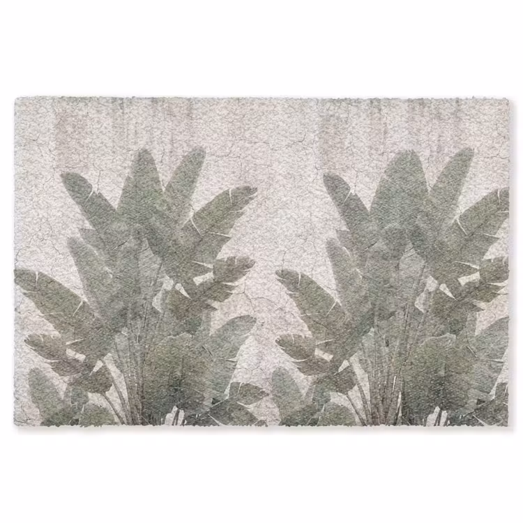 Bananenbladeren - Beton - Groen Vloerkleed Rechthoek klein -3d