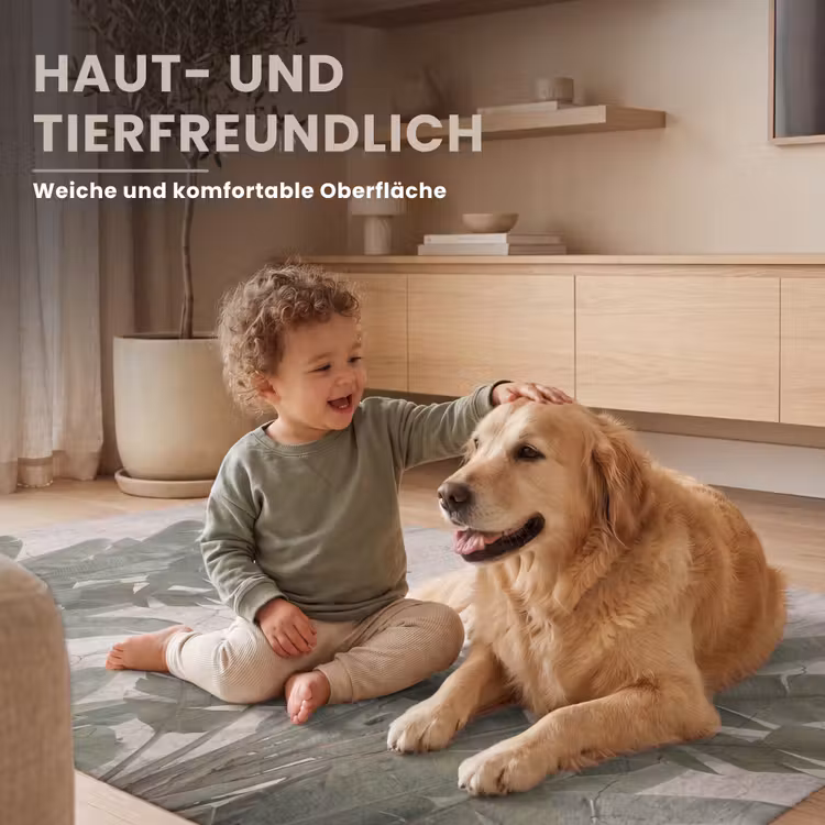 Bananenbladeren - Beton - Groen Vloerkleed Rechthoek klein -uniquesellingpoint_USP_zachtDE_DE