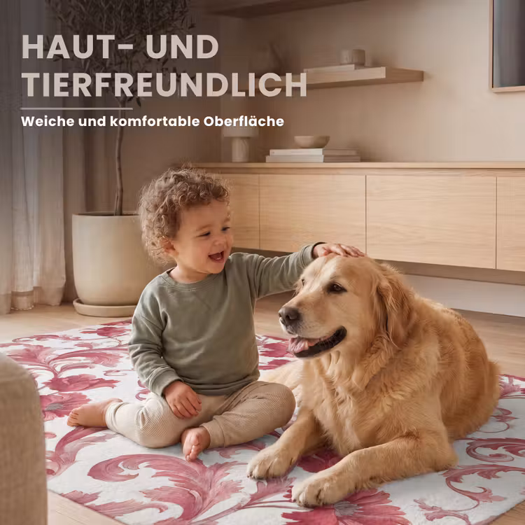 Barok - Patroon - Rood Vloerkleed Rechthoek klein 1091 -uniquesellingpoint_zacht_DE