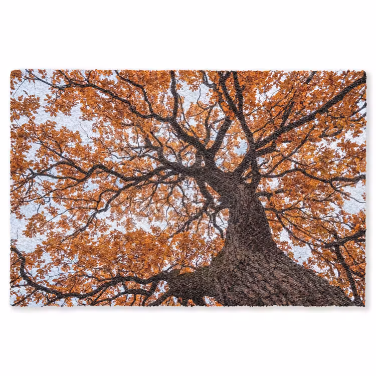 Boom - Bladerdak - Herfst - Oranje - Sfeervol Vloerkleed Rechthoek klein -3d