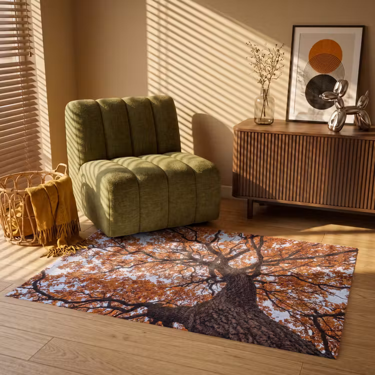 Boom - Bladerdak - Herfst - Oranje - Sfeervol Vloerkleed Rechthoek klein -atmosphere_sfeer1_global