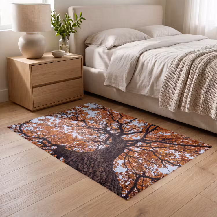 Boom - Bladerdak - Herfst - Oranje - Sfeervol Vloerkleed Rechthoek klein -atmosphere_sfeer3_global