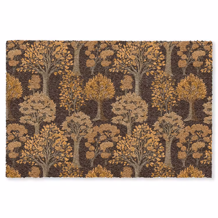 Bomen - Patroon - Bruin Vloerkleed Rechthoek klein 1091 -3d