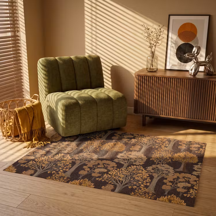 Bomen - Patroon - Bruin Vloerkleed Rechthoek klein 1091 -atmosphere_sfeer1_global