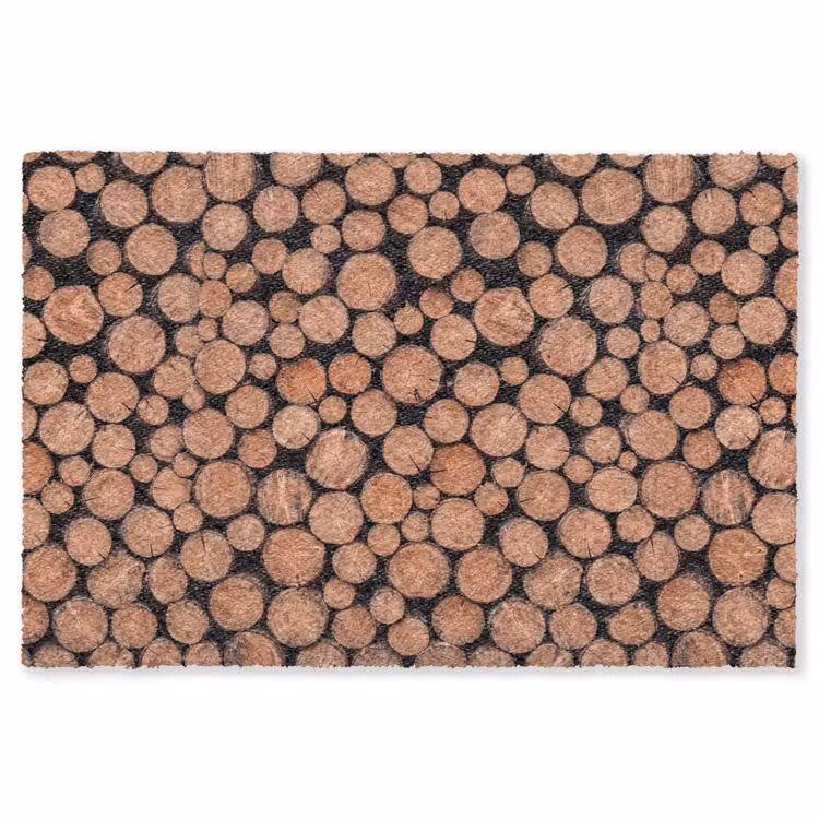 Houtblokken - Textuur - Patroon - Bruin - Rustiek Vloerkleed Rechthoek klein -3d