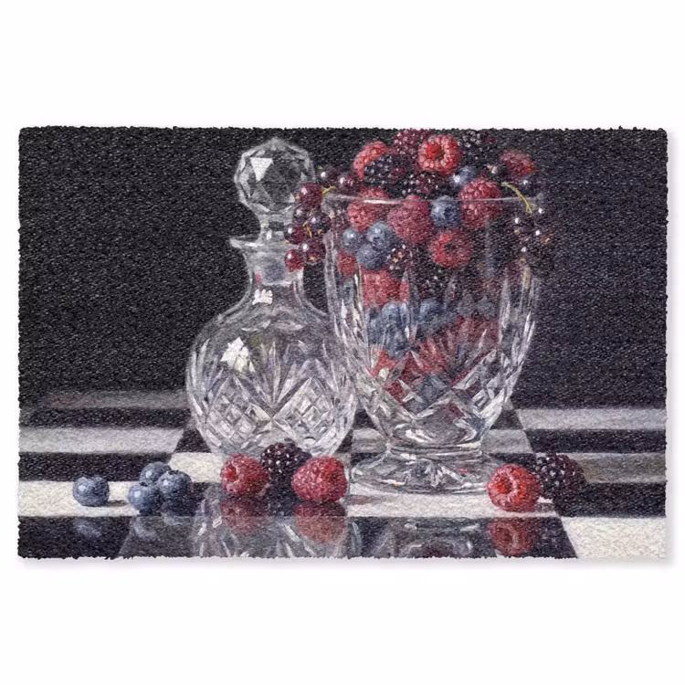 Teppich - Beeren – Kristall – Stillleben - Bessen - Kristal - Stilleven Vloerkleed Rechthoek klein